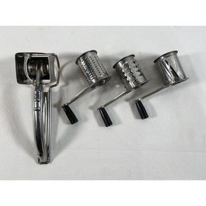 Vintage Hoan Triple Roto Grater ~ 3 Drums & HandleStainless Steel 23S3